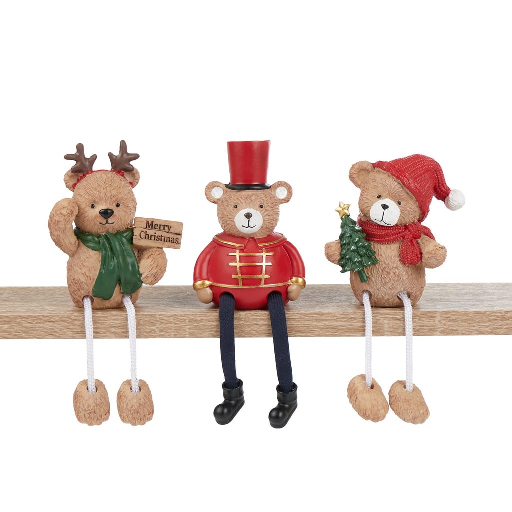 The Lifestyle Edit Timeless Christmas Bear Shelf Sitter Assorted, product image 2