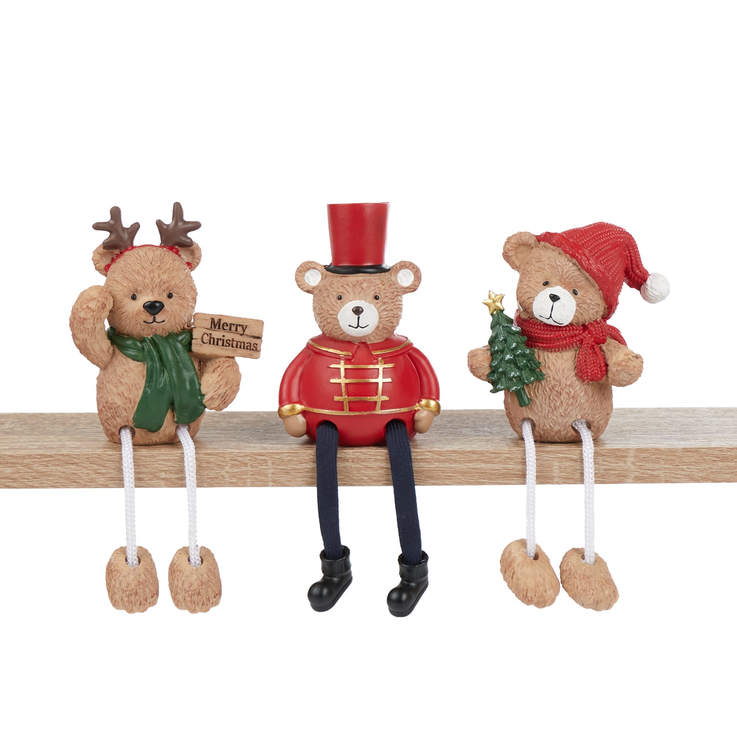 The Lifestyle Edit Timeless Christmas Bear Shelf Sitter Assorted, product image 2