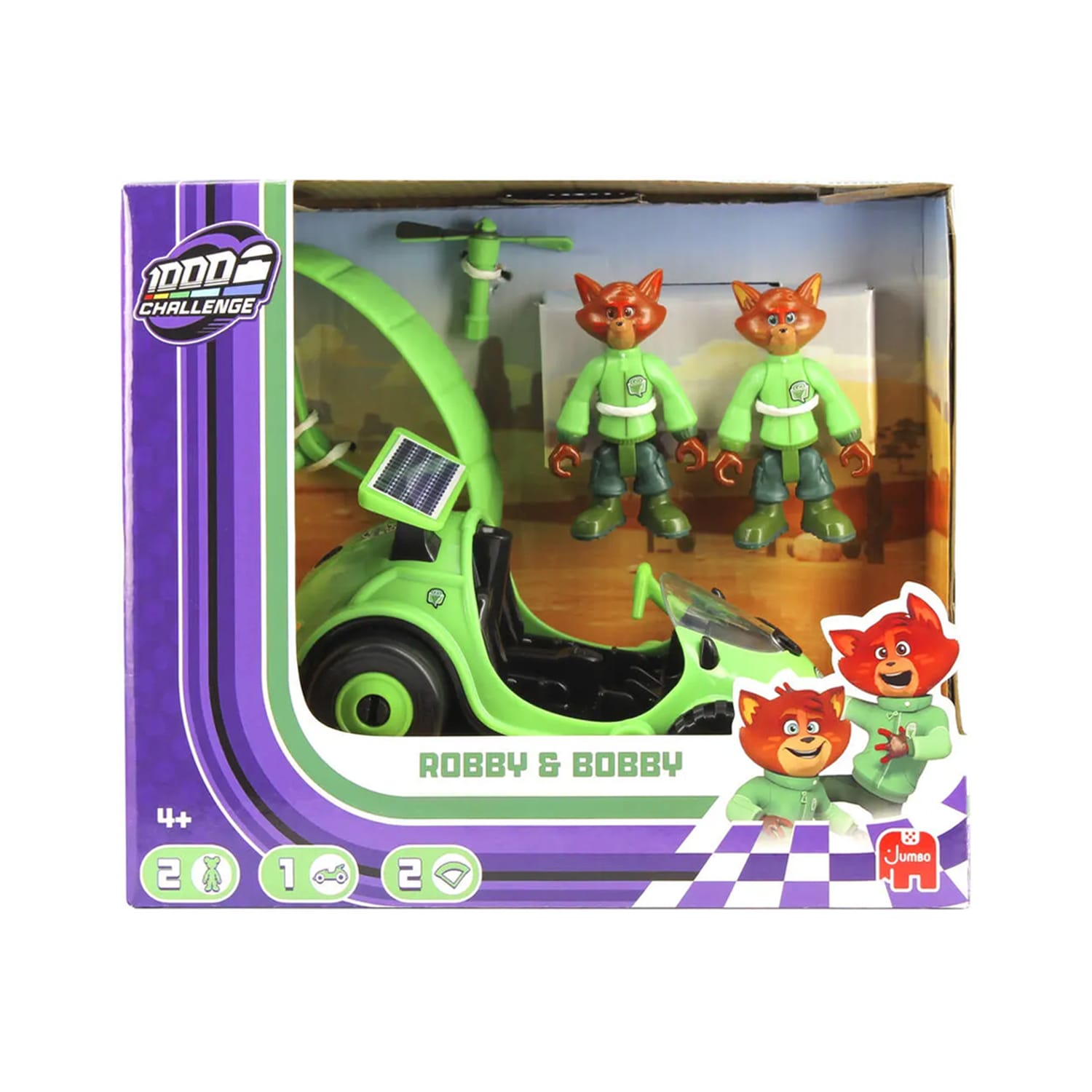 Mille Bornes Challenge Vehicle & Figure Playset - Robby & Bobby, product image 2