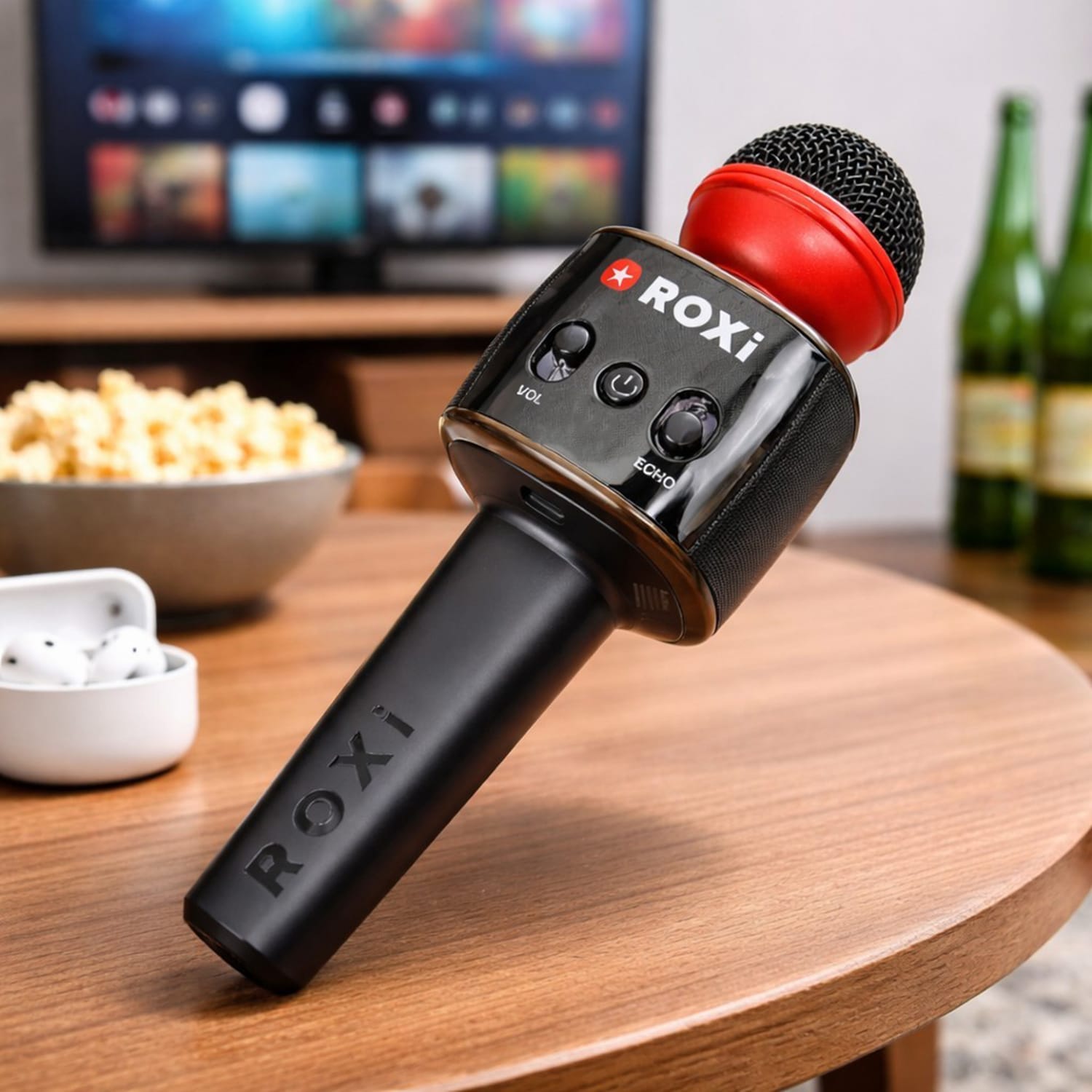 Roxi Wireless Karaoke Microphone with Built-In Speaker & Echo Control