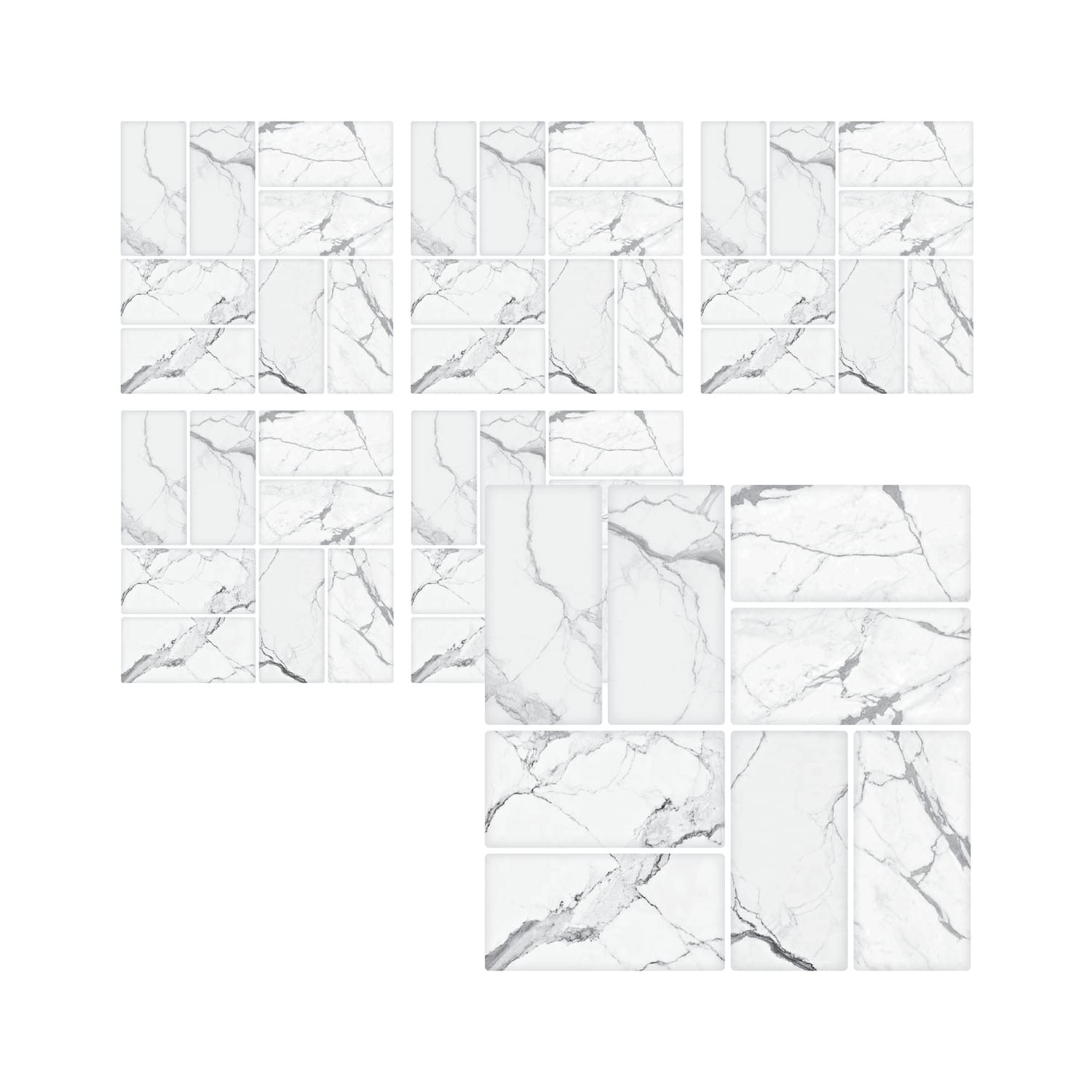 Stick Ease Self-Adhesive Vinyl Wall Tiles 3 Pack - Marble x2, product image 3