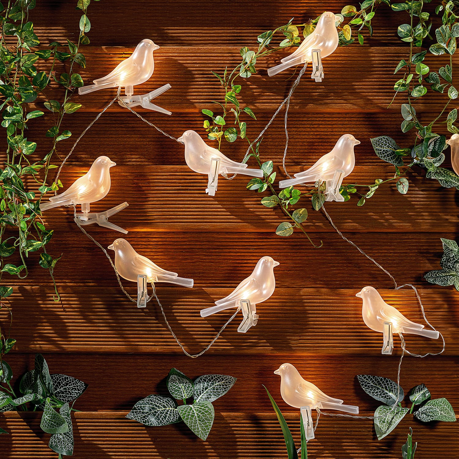 Firefly 10 Clip-On Bird String Solar Lights