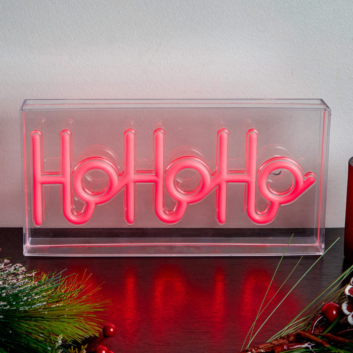 Prestige Battery Operated LED Festive Neon Sign - Ho Ho Ho
