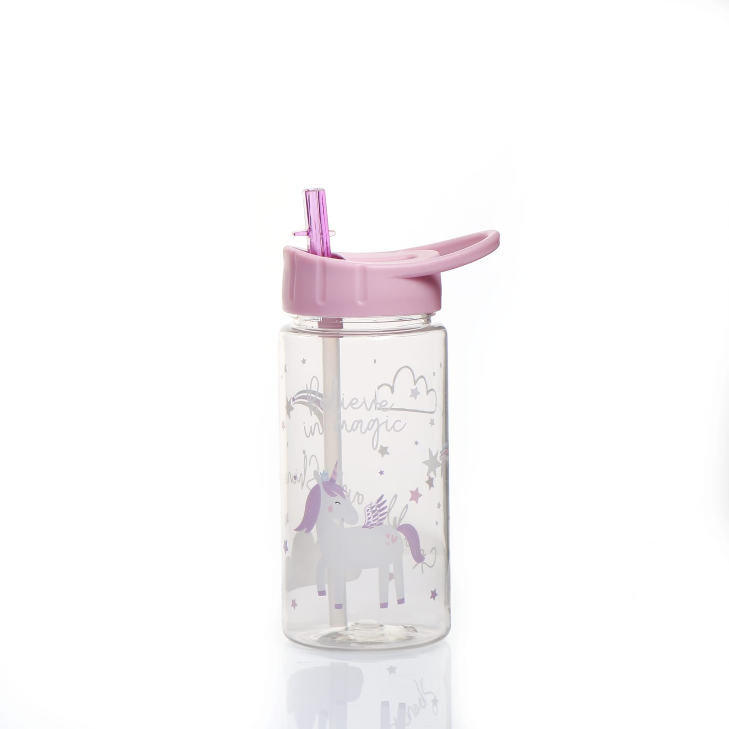 Back To School Bottle With Straw 400ml - Lilac