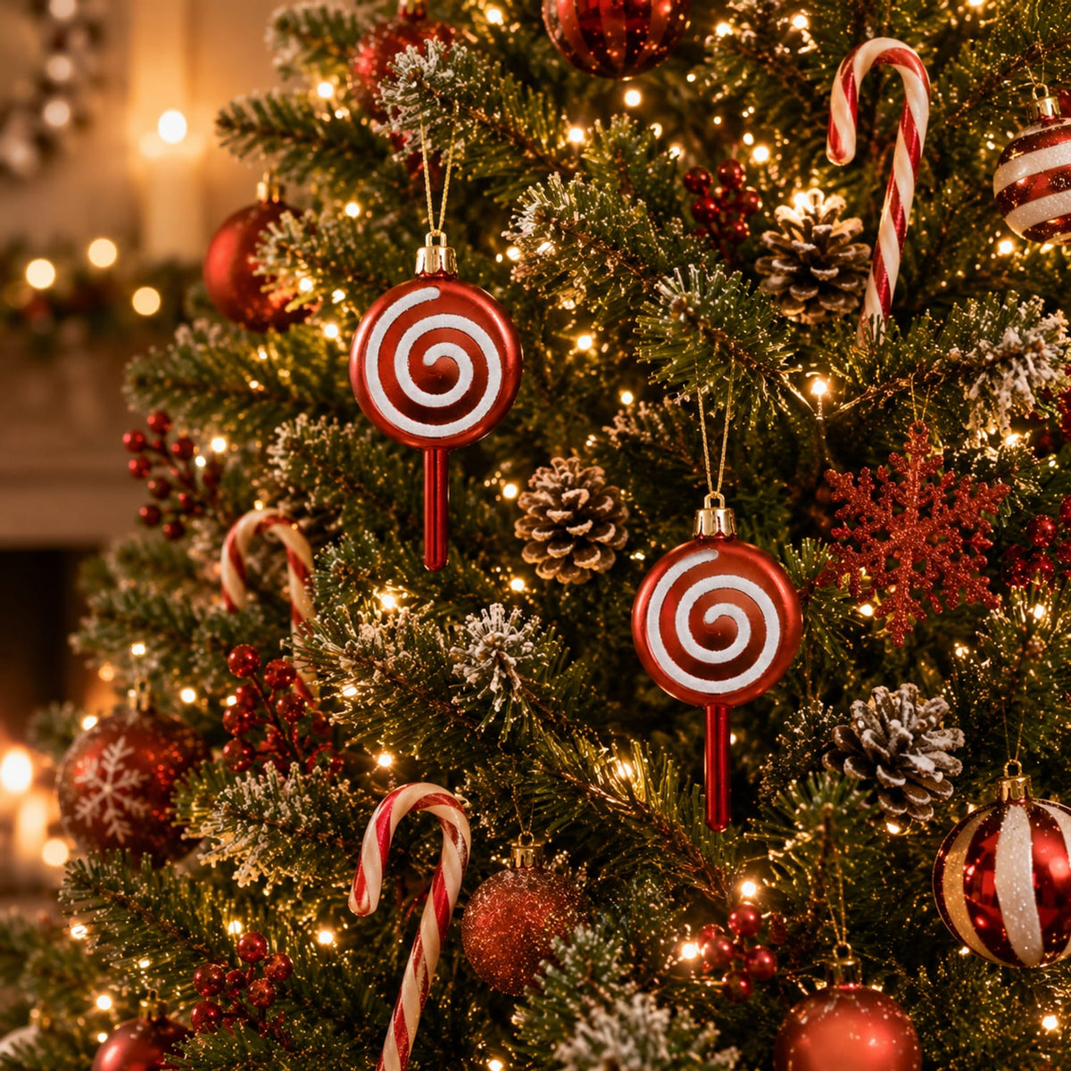 Sleigh Bells Christmas Tree Decoration 6 Pack - Lollipop