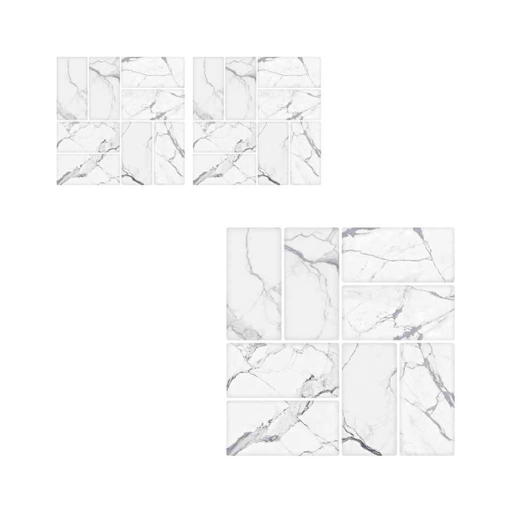 Stick Ease Self-Adhesive Vinyl Wall Tiles 3 Pack - Marble x2