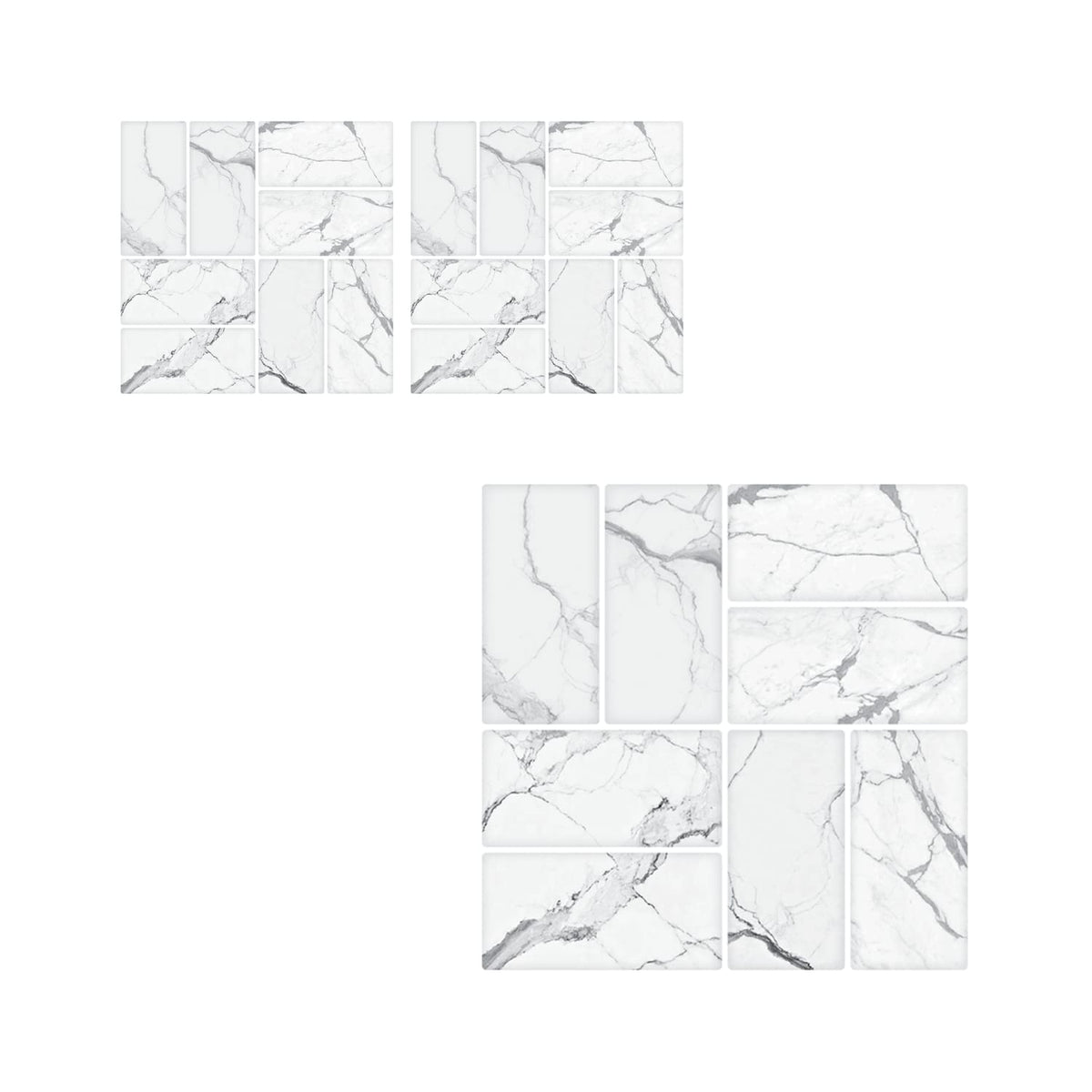 Stick Ease Self-Adhesive Vinyl Wall Tiles 3 Pack - Marble x2