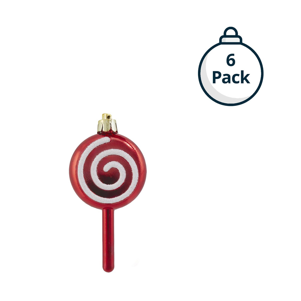 Sleigh Bells Christmas Tree Decoration 6 Pack - Lollipop, product image 2